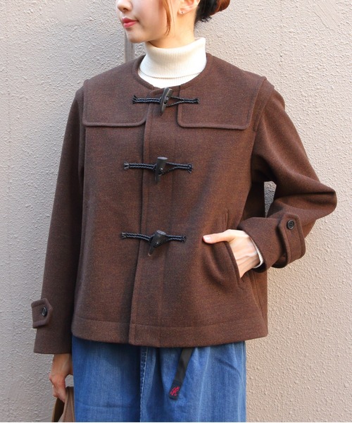 ORCIVAL(オーシバル)の「ORCIVAL/オーシバル メルトンショートダッフルコート MELTON SHORT DUFFLE COAT OR-A0846 PML(ダッフルコート・レディース・ネイビー/ダークブラウン・2)」の6枚目の写真