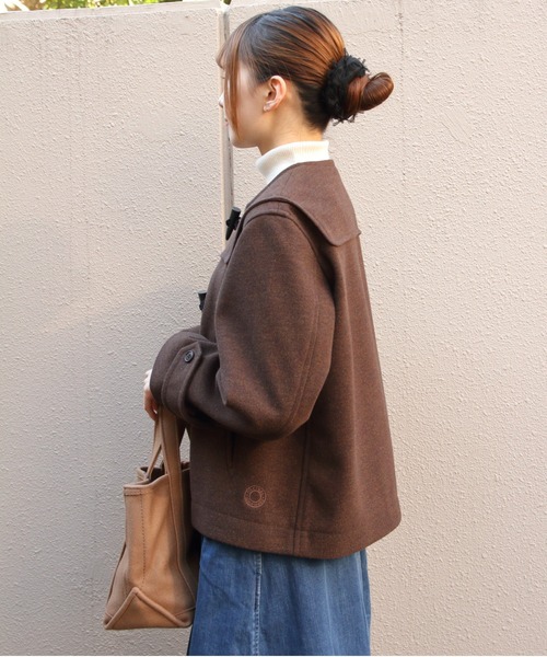 ORCIVAL(オーシバル)の「ORCIVAL/オーシバル メルトンショートダッフルコート MELTON SHORT DUFFLE COAT OR-A0846 PML(ダッフルコート・レディース・ネイビー/ダークブラウン・2)」の7枚目の写真