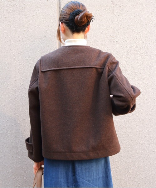 ORCIVAL(オーシバル)の「ORCIVAL/オーシバル メルトンショートダッフルコート MELTON SHORT DUFFLE COAT OR-A0846 PML(ダッフルコート・レディース・ネイビー/ダークブラウン・2)」の15枚目の写真