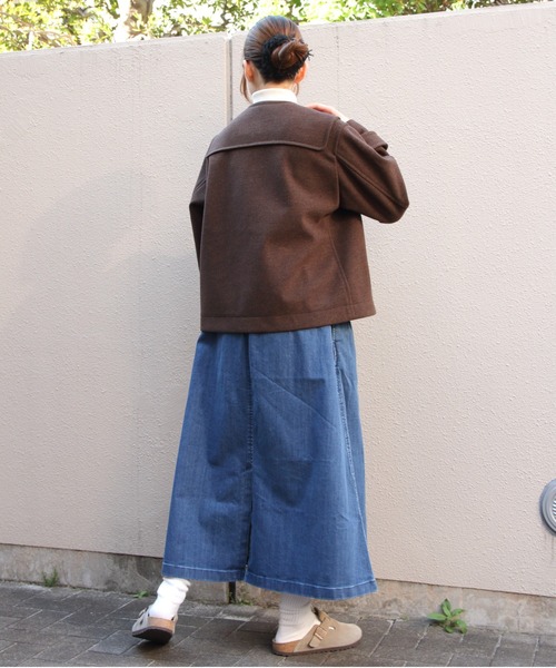 ORCIVAL(オーシバル)の「ORCIVAL/オーシバル メルトンショートダッフルコート MELTON SHORT DUFFLE COAT OR-A0846 PML(ダッフルコート・レディース・ネイビー/ダークブラウン・2)」の19枚目の写真