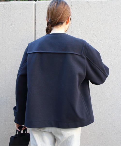ORCIVAL(オーシバル)の「ORCIVAL/オーシバル メルトンショートダッフルコート MELTON SHORT DUFFLE COAT OR-A0846 PML(ダッフルコート・レディース・ネイビー/ダークブラウン・2)」の10枚目の写真