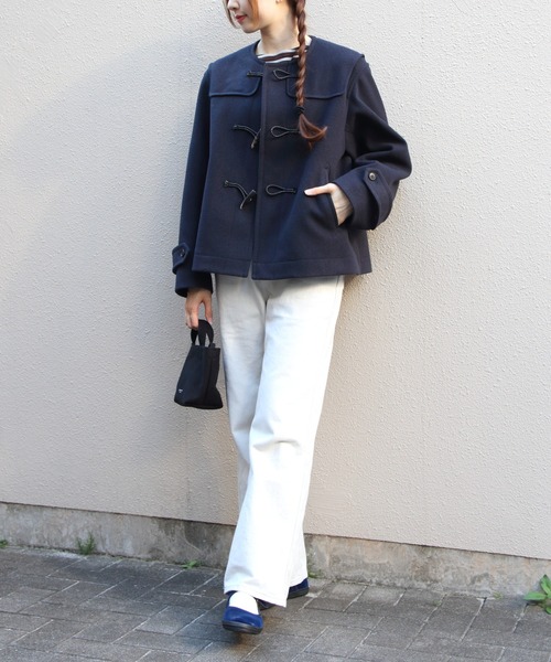 ORCIVAL(オーシバル)の「ORCIVAL/オーシバル メルトンショートダッフルコート MELTON SHORT DUFFLE COAT OR-A0846 PML(ダッフルコート・レディース・ネイビー/ダークブラウン・2)」の11枚目の写真