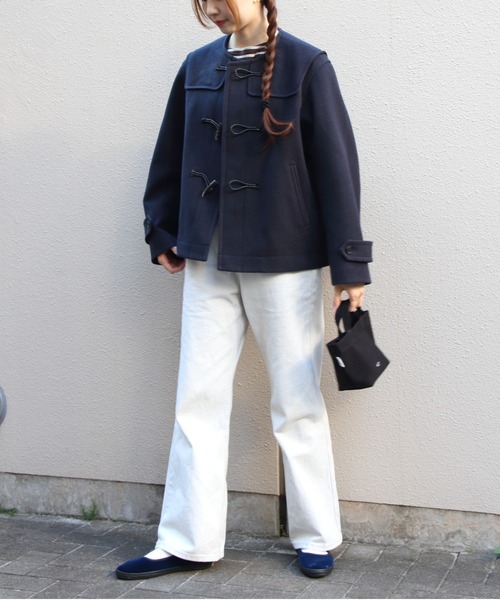 ORCIVAL(オーシバル)の「ORCIVAL/オーシバル メルトンショートダッフルコート MELTON SHORT DUFFLE COAT OR-A0846 PML(ダッフルコート・レディース・ネイビー/ダークブラウン・2)」の12枚目の写真