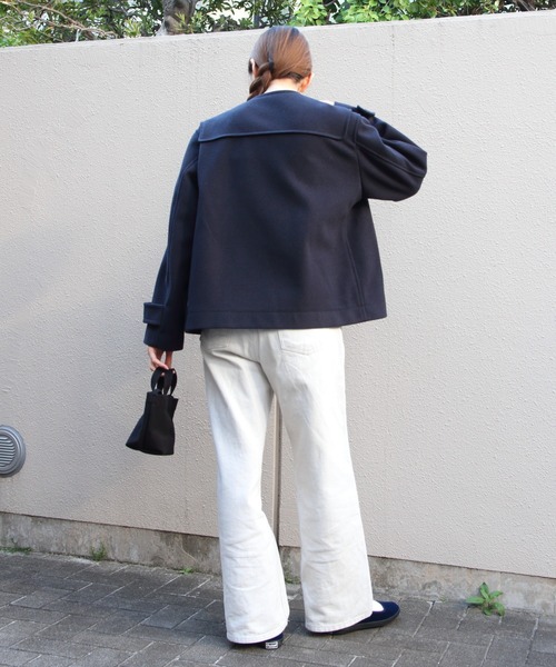 ORCIVAL(オーシバル)の「ORCIVAL/オーシバル メルトンショートダッフルコート MELTON SHORT DUFFLE COAT OR-A0846 PML(ダッフルコート・レディース・ネイビー/ダークブラウン・2)」の14枚目の写真