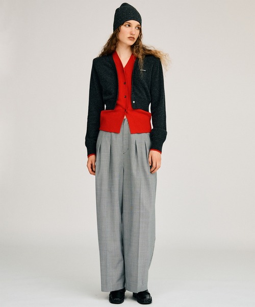 PRANK PROJECT（プランクプロジェクト）の「【2026Autumn Pre-Order】ピンチェックコクーンパンツ / Pin Check Cocoon Pants（スラックス・レディース・グレー・38/36）」の3枚目の写真