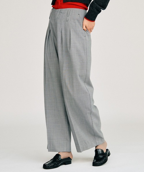 PRANK PROJECT（プランクプロジェクト）の「【2026Autumn Pre-Order】ピンチェックコクーンパンツ / Pin Check Cocoon Pants（スラックス・レディース・グレー・38/36）」の10枚目の写真