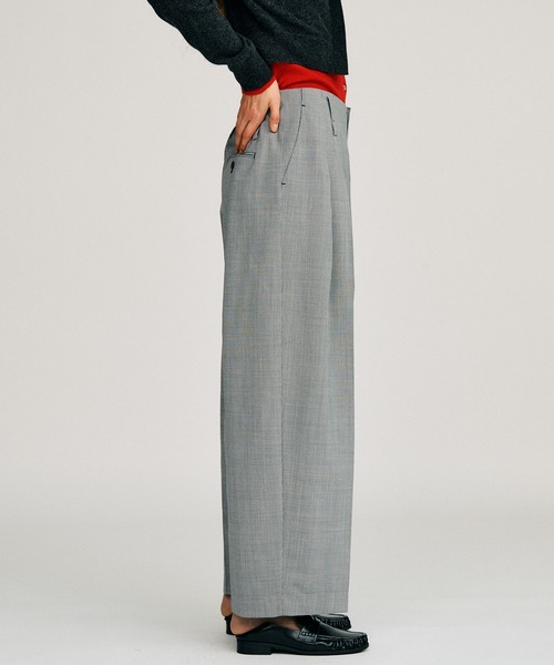 PRANK PROJECT（プランクプロジェクト）の「【2026Autumn Pre-Order】ピンチェックコクーンパンツ / Pin Check Cocoon Pants（スラックス・レディース・グレー・38/36）」の12枚目の写真