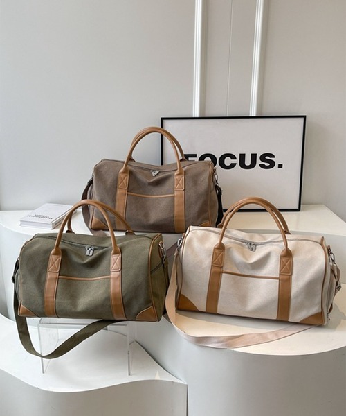 SETUP7(セットアップセブン)の「【SETUP7】キャンバスボストンバッグ ショルダー紐付き SCCH(ボストンバッグ・レディース・ブラウン/ベージュ/グリーン・FREE)」の10枚目の写真