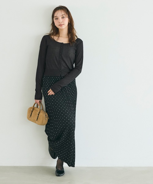 coca(coca)(コカ)の「シアーリブカーディガン(カーディガン/ボレロ・レディース・ブラウン/ブラック・L/M/S)」の3枚目の写真