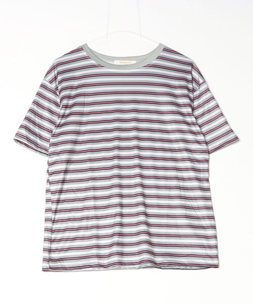 Dream garden（ドリームガーデン）の「マルチボーダー 半袖 Tシャツ（Tシャツ/カットソー・レディース・レッド/グリーン/ライトブラウン・M/L/XL/XXL）」の14枚目の写真