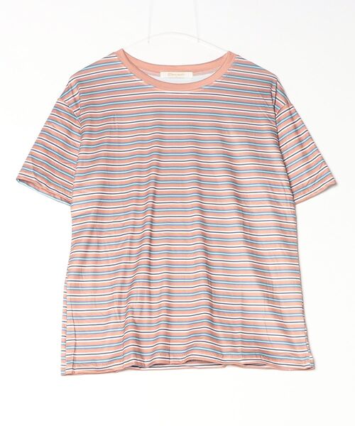 Dream garden（ドリームガーデン）の「マルチボーダー 半袖 Tシャツ（Tシャツ/カットソー・レディース・レッド/グリーン/ライトブラウン・M/L/XL/XXL）」の13枚目の写真