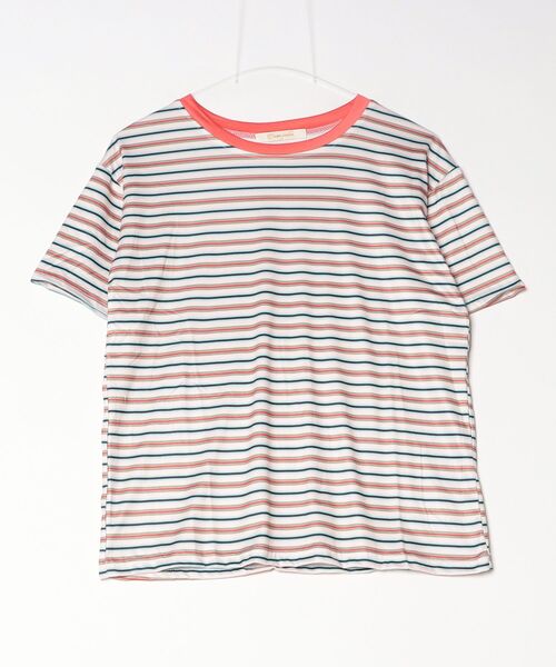 Dream garden（ドリームガーデン）の「マルチボーダー 半袖 Tシャツ（Tシャツ/カットソー・レディース・レッド/グリーン/ライトブラウン・M/L/XL/XXL）」の15枚目の写真