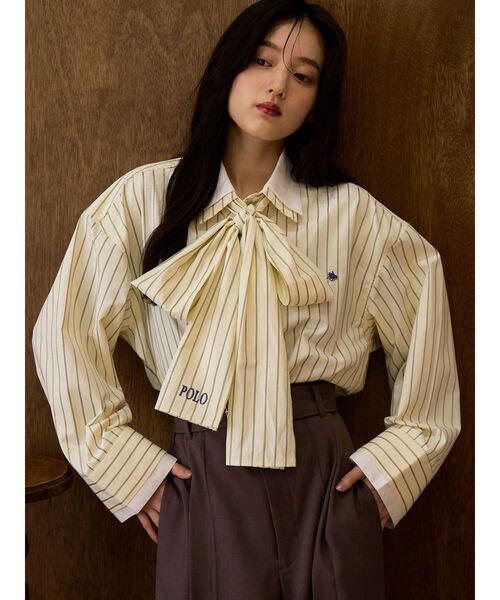 LAGUNAMOON(ラグナムーン)の「【POLO BCSコラボ】ボウタイシャツ(シャツ/ブラウス・レディース・ピンク/イエロー/ブルー/ホワイト・SMALL/MEDIUM)」の3枚目の写真