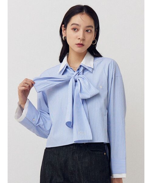 LAGUNAMOON(ラグナムーン)の「【POLO BCSコラボ】ボウタイシャツ(シャツ/ブラウス・レディース・ピンク/イエロー/ブルー/ホワイト・SMALL/MEDIUM)」の2枚目の写真
