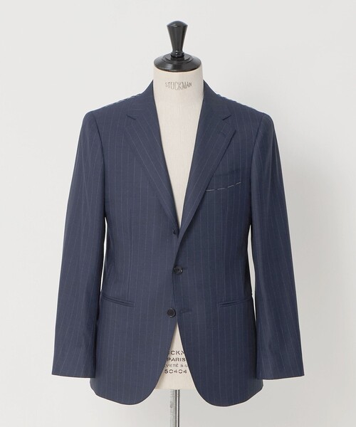 UNITED ARROWS(ユナイテッドアローズ)の「シャークスキン ストライプ シングル 3ボタン スーツ SーMODEL ヨコストレッチ 撥水(セットアップ・メンズ・ロイヤルブルー・50/44/46/48)」の2枚目の写真