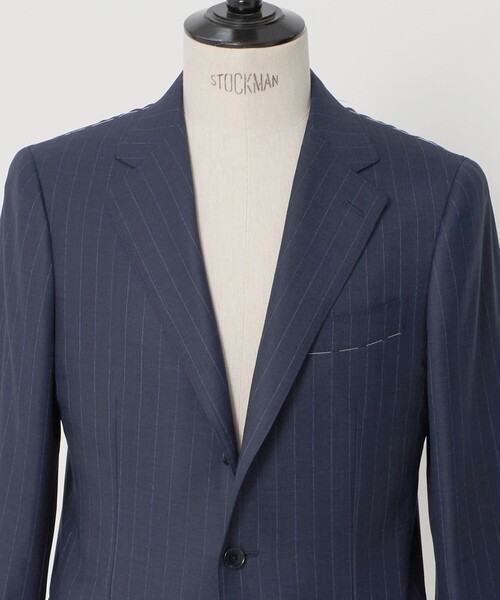 UNITED ARROWS(ユナイテッドアローズ)の「シャークスキン ストライプ シングル 3ボタン スーツ SーMODEL ヨコストレッチ 撥水(セットアップ・メンズ・ロイヤルブルー・50/44/46/48)」の4枚目の写真