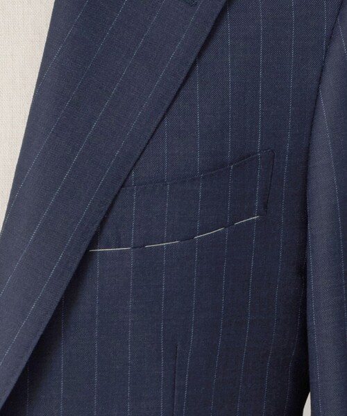 UNITED ARROWS(ユナイテッドアローズ)の「シャークスキン ストライプ シングル 3ボタン スーツ SーMODEL ヨコストレッチ 撥水(セットアップ・メンズ・ロイヤルブルー・50/44/46/48)」の6枚目の写真