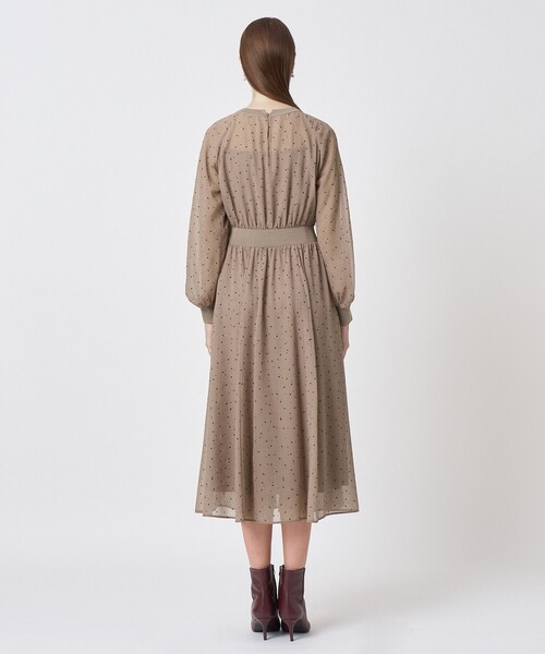 ANAYI(アナイ)の「フロッキードットプリント ワンピース(ワンピース・レディース・ブラック/ブラウン・38/36)」の5枚目の写真