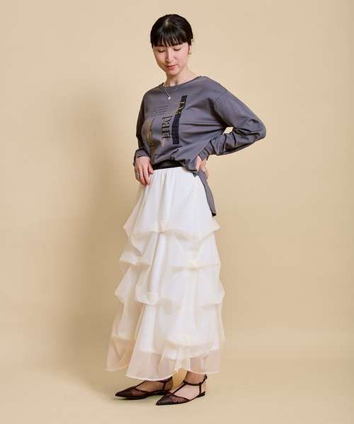 LHELBIE(レルビエ)の「テープデザインロゴロンT(Tシャツ/カットソー・レディース・ブラック/オフホワイト/チャコールグレー・M)」の17枚目の写真