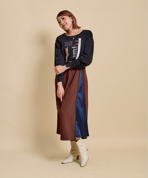 LHELBIE(レルビエ)の「テープデザインロゴロンT(Tシャツ/カットソー・レディース・ブラック/オフホワイト/チャコールグレー・M)」の13枚目の写真