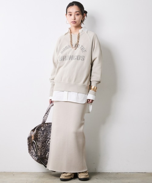 CHIC STYLE(シックスタイル)の「ニットマキシタイトスカート<大きいサイズ有>シックスタイル(スカート・レディース・アイボリー/チャコール/ブラック・5L/4L/3L/LL/L/M)」の14枚目の写真