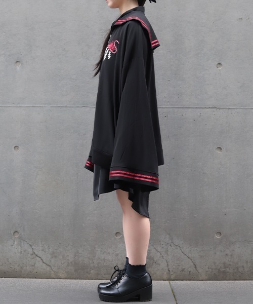 REZEN(リゼン)の「彼岸花刺繍セーラーブルゾン(その他アウター・メンズ・レッドパープル/アイボリー/ローズ・FREE)」の9枚目の写真