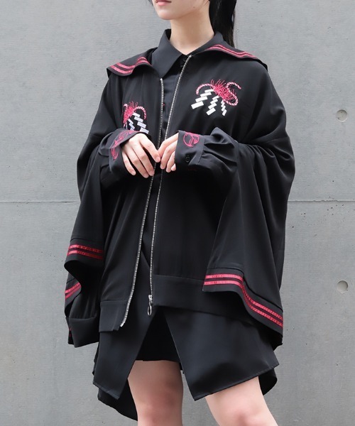 REZEN(リゼン)の「彼岸花刺繍セーラーブルゾン(その他アウター・メンズ・レッドパープル/アイボリー/ローズ・FREE)」の11枚目の写真