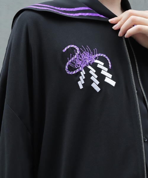 REZEN(リゼン)の「彼岸花刺繍セーラーブルゾン(その他アウター・メンズ・レッドパープル/アイボリー/ローズ・FREE)」の18枚目の写真