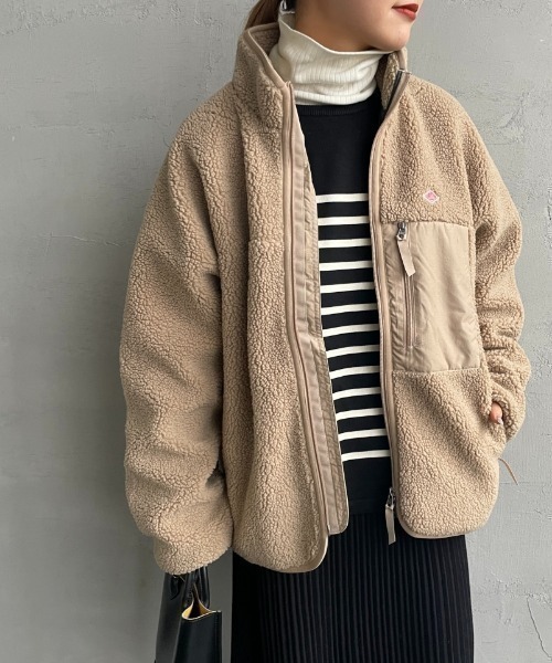 DANTON（ダントン）の「【WEB先行予約】[DANTON/ダントン] スタンドカラー インサレーションボアフリースブルゾン（ブルゾン・レディース・グレー/ベージュ/ブラック/アイボリー・L/M/S）」の4枚目の写真