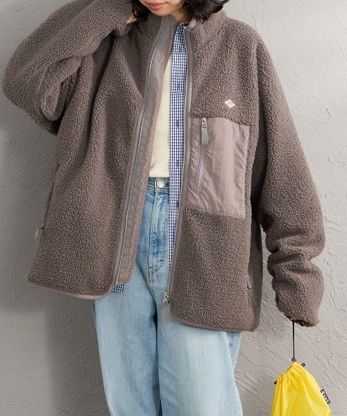 DANTON（ダントン）の「【WEB先行予約】[DANTON/ダントン] スタンドカラー インサレーションボアフリースブルゾン（ブルゾン・レディース・グレー/ベージュ/ブラック/アイボリー・L/M/S）」の3枚目の写真