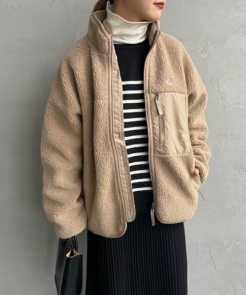DANTON（ダントン）の「【WEB先行予約】[DANTON/ダントン] スタンドカラー インサレーションボアフリースブルゾン（ブルゾン・レディース・グレー/ベージュ/ブラック/アイボリー・L/M/S）」の6枚目の写真