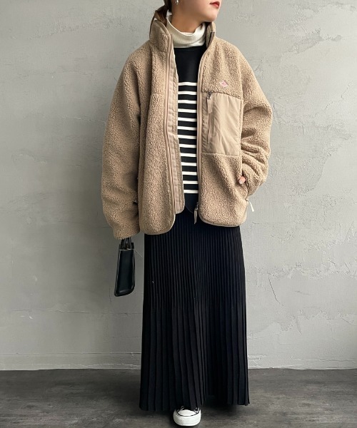 DANTON（ダントン）の「【WEB先行予約】[DANTON/ダントン] スタンドカラー インサレーションボアフリースブルゾン（ブルゾン・レディース・グレー/ベージュ/ブラック/アイボリー・L/M/S）」の9枚目の写真