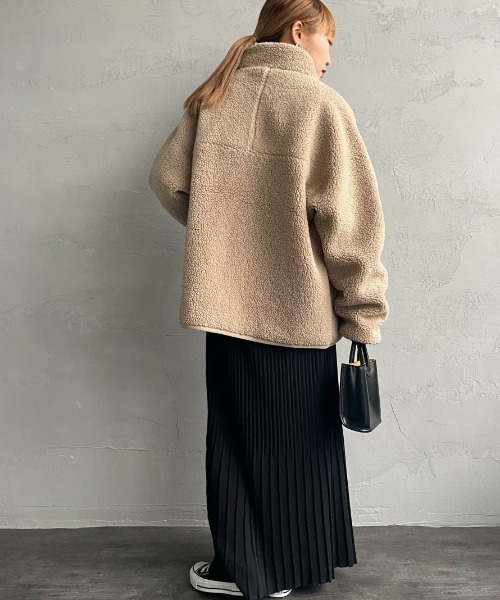 DANTON（ダントン）の「【WEB先行予約】[DANTON/ダントン] スタンドカラー インサレーションボアフリースブルゾン（ブルゾン・レディース・グレー/ベージュ/ブラック/アイボリー・L/M/S）」の11枚目の写真