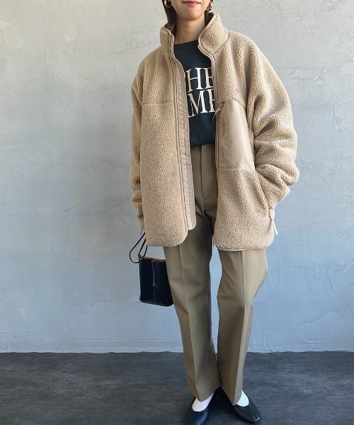 DANTON（ダントン）の「【WEB先行予約】[DANTON/ダントン] スタンドカラー インサレーションボアフリースブルゾン（ブルゾン・レディース・グレー/ベージュ/ブラック/アイボリー・L/M/S）」の15枚目の写真