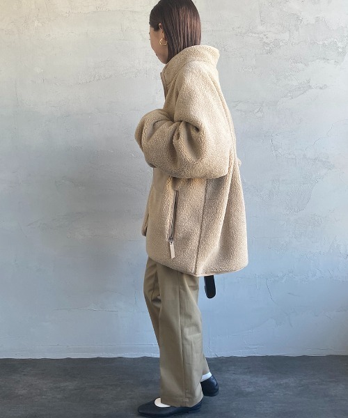 DANTON（ダントン）の「【WEB先行予約】[DANTON/ダントン] スタンドカラー インサレーションボアフリースブルゾン（ブルゾン・レディース・グレー/ベージュ/ブラック/アイボリー・L/M/S）」の16枚目の写真