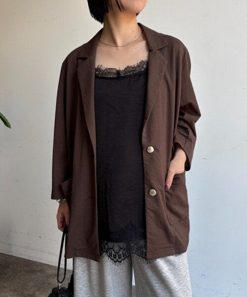 Jena espace merveilleux(ジェナ エスパスメルヴェイユ)の「レースキャミブラウス(シャツ/ブラウス・レディース・ブラック/アイボリー・FREE)」の2枚目の写真