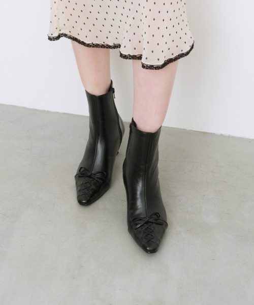 Launa lea（ラウナレア）の「【26秋冬】レースアップリボンブーツ(0639)（ブーツ・レディース・ブラウン/アイボリー/ワイン/ブラック・LL/L/M/S）」の5枚目の写真