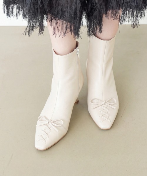 Launa lea（ラウナレア）の「【26秋冬】レースアップリボンブーツ(0639)（ブーツ・レディース・ブラウン/アイボリー/ワイン/ブラック・LL/L/M/S）」の12枚目の写真