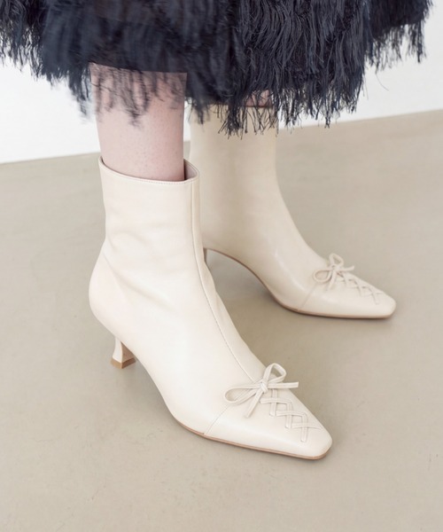 Launa lea（ラウナレア）の「【26秋冬】レースアップリボンブーツ(0639)（ブーツ・レディース・ブラウン/アイボリー/ワイン/ブラック・LL/L/M/S）」の13枚目の写真