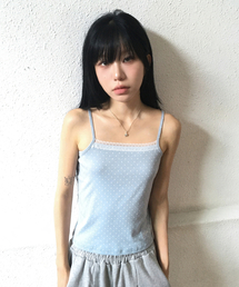 Dot Lace Sleeveless[Light Blue]