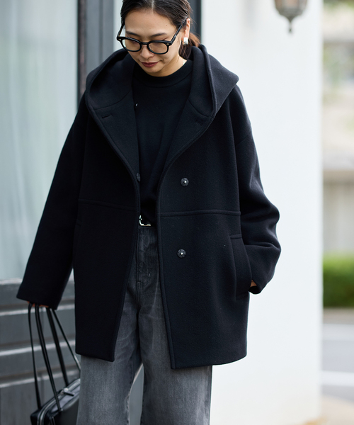 JOURNAL STANDARD(ジャーナルスタンダード)の「《追加》スーパー140モッサフードコート(その他アウター・レディース・ブラック/グレー・36/38)」の17枚目の写真
