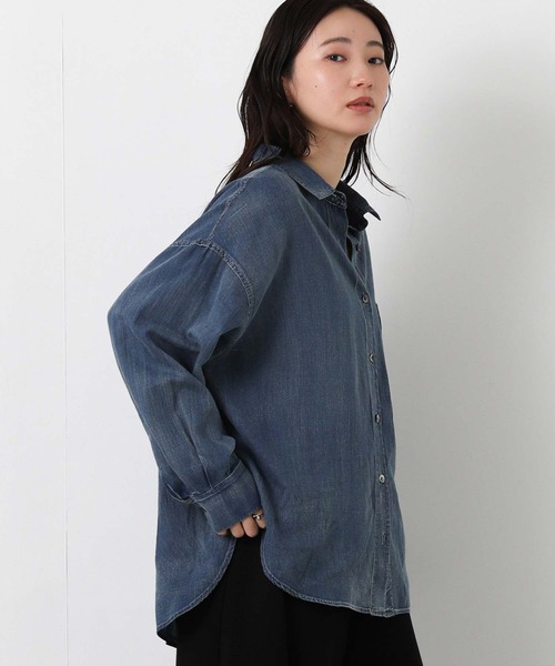 Gready Brilliant(グレディブリリアン)の「シアーデニムロゴシャツ(シャツ/ブラウス・レディース・インディゴブルー・38)」の18枚目の写真