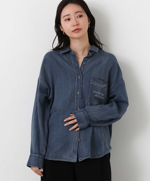 Gready Brilliant(グレディブリリアン)の「シアーデニムロゴシャツ(シャツ/ブラウス・レディース・インディゴブルー・38)」の14枚目の写真