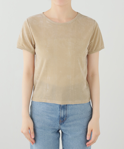 OUTDOOR PRODUCTS(アウトドアプロダクツ)の「miller flocky SS tee(Tシャツ/カットソー・レディース・ベージュ/ブラック/ボルドー・FREE)」の2枚目の写真