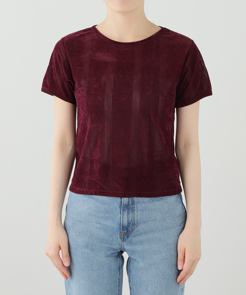 OUTDOOR PRODUCTS(アウトドアプロダクツ)の「miller flocky SS tee(Tシャツ/カットソー・レディース・ベージュ/ブラック/ボルドー・FREE)」の3枚目の写真