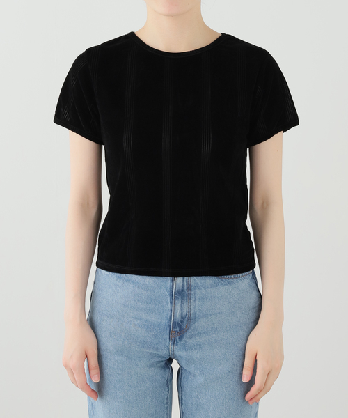 OUTDOOR PRODUCTS(アウトドアプロダクツ)の「miller flocky SS tee(Tシャツ/カットソー・レディース・ベージュ/ブラック/ボルドー・FREE)」の1枚目の写真