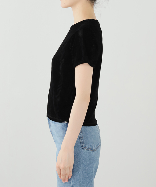 OUTDOOR PRODUCTS(アウトドアプロダクツ)の「miller flocky SS tee(Tシャツ/カットソー・レディース・ベージュ/ブラック/ボルドー・FREE)」の4枚目の写真