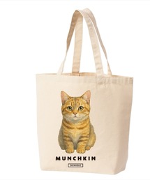 Moftique（モフティック） トートバッグ キャンバス マチ有 生成り マンチカン 猫 アニマルプリント SMサイズ