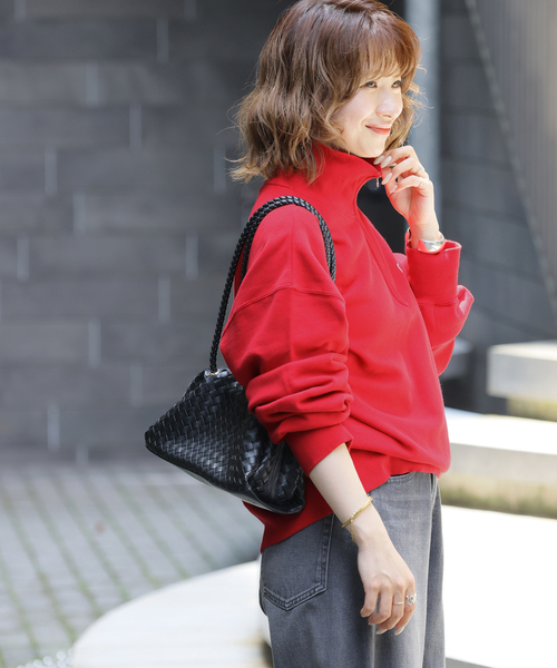 JOURNAL STANDARD relume(ジャーナルスタンダード レリューム)の「ハーフジップスウェット(スウェット・レディース・グレー/レッド・FREE)」の15枚目の写真