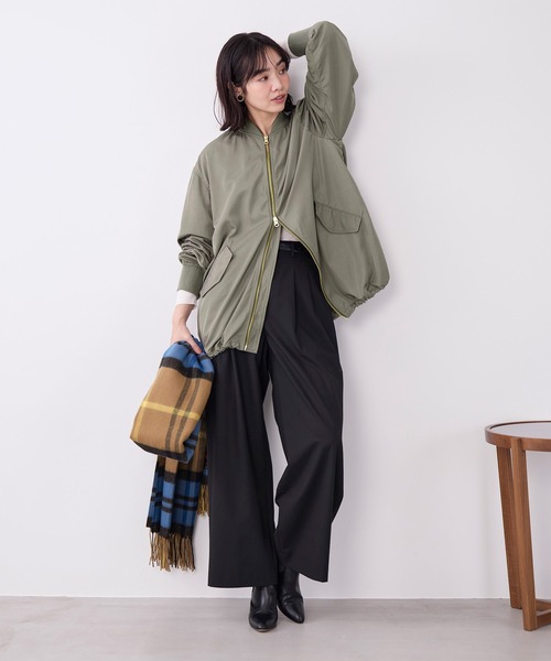 MICA&DEAL(マイカ&ディール)の「ナイロンダブルジップMA-1(MA-1・レディース・カーキ/ブラウン・FREE)」の8枚目の写真